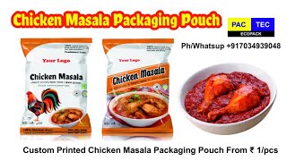 Custom Printed  Chicken Masala Packaging Pouch, Masala Packaging Pouch