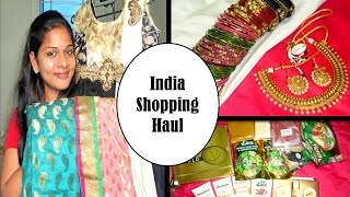 India shopping Haul | gold facial kit, saree, jewels, bangles, beauty care products & lot more