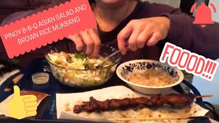 PINOY B-B-Q ASIAN SALAD AND BROWN RICE MUKBANG | ASMR with Analyn