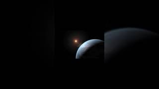 Earth, red planet and moon