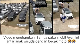 Terharu! melihat seorang ayah mengantar anak nya wisuda dengan becak motor(Betor)