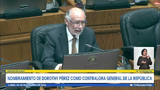 Senador Flores por nombramiento de Dorothy Pérez como contralora general de la República