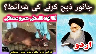 حیوان کو ذبح کرنے کی شرائط || توضیح المسائل || Hewan ko zabah karny ki sharait || Haq Bool ||