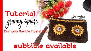 Tutorial Membuat Dompet Granny Square || Tutorial How To Make Granny Square Wallet | Sub Available