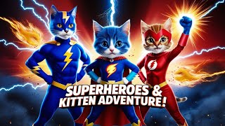 Superheroes& Kitten Adventure 😻🐾😺 #cat #kitten #animals