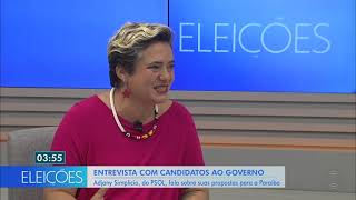 JPB1 - Entrevista com a candidata ao governo da Paraíba - Adjany Simplicio/PSOL - 17/09/2022