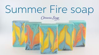 Summer Fire Soap -  Soap making Tutorial – Subtitled