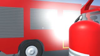 Unity fire truck simulator game - almost working extinguisher, new texture