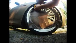 BMW 5-series (E61) wheel wrapping with 3M 1080 series vinyl