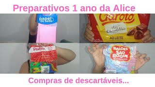 PREPARATIVOS 1 ANINHO DA ALICE | COMPRAS DE DESCARTÁVEIS | URSINHOS CARINHOSOS