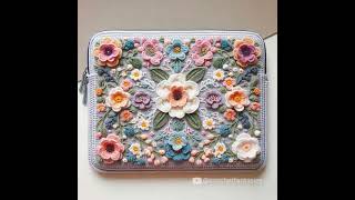 Stylish crochet laptop sleeve #crochet  #handmade  #laptopsleeve