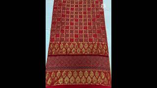 Silk Nakshi Garchola Ajrakh Hand Block print sarees