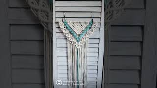 Macrame sea turtle wall hanging with seashells🐚#shorts #macrame #seaturtles