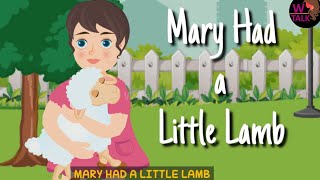 Mary had a little lamb | kids English Nursery Rhymes & songs for children | Preschool learning video