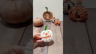 Halloween decorations with me | macrame pumpkin with recycled ♻️  rings