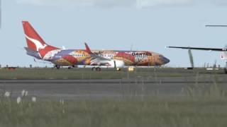 Landing and Takeoff - Gold Coast Airport - Qantas 737-800