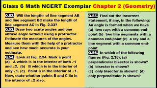 Class 6 Math Ch-2 Q 52 to Q 56 Math NCERT Exemplar Solution|MATH|NCERT|Geometry|CBSE|Chapter 2|NCERT