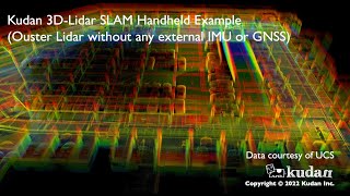 Kudan 3D-Lidar SLAM Point Cloud Example - Handheld - Parking garage