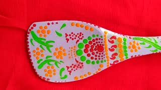 very easy simple wooden spatula dot painting....