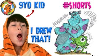 9yo Autistic Savant Draws - Mike and Sulley - Monsters Inc #shorts