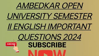 BRAOU SEMESTER II ENGLISH IMPORTANT QUESTIONS