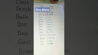 Singular Plural/One Many/Singular Plural For Grade 2#english