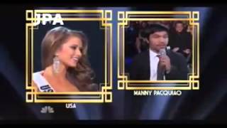 Manny Pacquiao Ask a Question to Miss USA about Mayweather