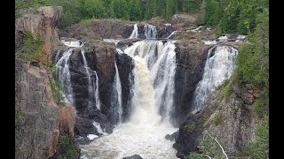 Visiting waterfalls while camping at  Mississagi Provincial Park