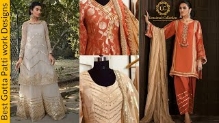 Latest dress designing ideas with Gota patti | Best Gotta Patti work Designs