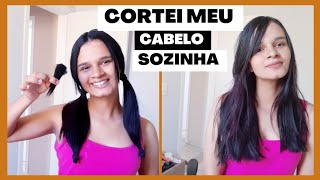 CORTANDO O CABELO EM CASA SOZINHA✨ CORTE RETO.