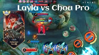 LAYLA VS CHOU❗BUILD ONE SHOT ENEMY DELETE! CHOU LOCK LAYLA | build top 1 global Layla