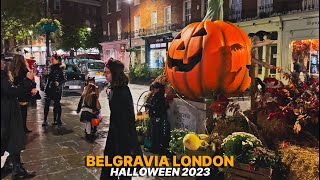 Spooky Halloween Stroll through Belgravia | Trick or Treaters Galore 🎃