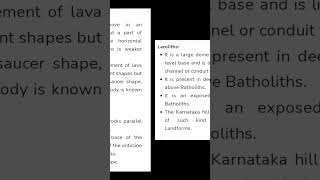 INTRUSIVE  LANDFORM #shorts  #geography #upsc  #bpsc  #ssc #viral