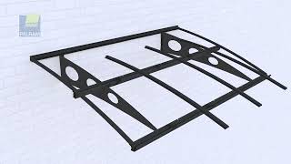 Vidéo présentant les étapes du montage de l'auvent en polycarbonate Herald Canopia by Palram