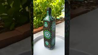 Easy Bottle Painting using mandala dots 🎨 for beginners.....