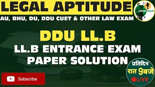 How to Prepare Legal Aptitude for Law Entrance Exam 2022 | DDU LL.B ENTRANCE 2020 Paper solution