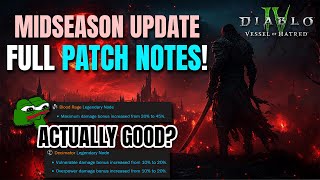 BUFFS TO EVERYTHING - FULL MIDSEASON PATCH NOTES Diablo 4