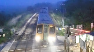 Class 313 pulls into Southease at night