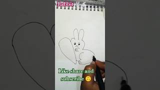 Easy rabbit drawing🐇#drawing#ytviral#youtubeshorts#rabbit#shorts#creative