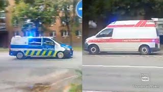 *STUCK + HORN* Police van + 2017 Ambulance Responding in Tartu