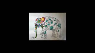 Coloring the Animals Gone Zen Elephant