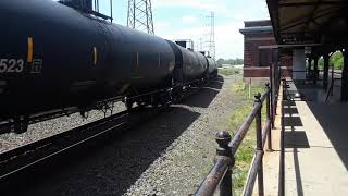 CSX W/BNSF Power tanker train passing through Bound Brook