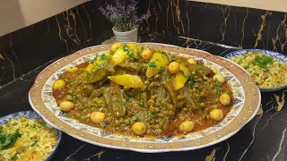 اللحم بالخرشوف (القنارية) والجلبانة بطريقة سهلة مريقة خاترة ولذيذة جدا😋فوق الوصف وجبة غذاء او عشاء 👌