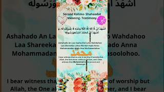 Second Kalima Shahadat with translation #kalma #quran #shorts