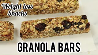 No Oven Easy Homemade Granola Bars Recipe | Weight Loss Snacks | Healthy Snacks for kids