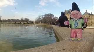 Flat Stanley at Luxembourg Palace in Paris - Relaxing by the Fountain and Pond