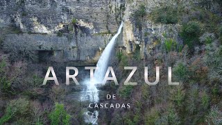 Cascadas de ARTAZUL 2021 a vista de dron.