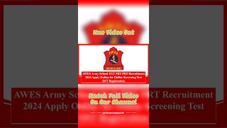 AWES Army School TGT PRT Recruitment 2024 Apply Online for Online Screening Test #jobs #recruitment