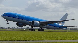 KLM Boeing 777-200(ER) takeoff at Amsterdam Schiphol Airport