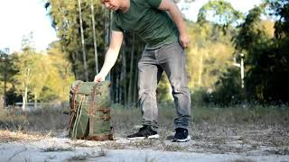 Men Vintage Leather Waterproof Waxed Canvas Laptop Backpack 15 6 inch -- Woosir